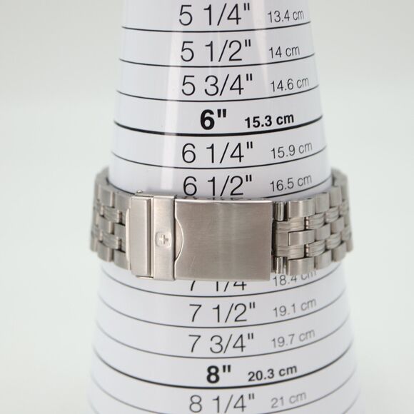 Wenger Mens Analog Digital Watch Watch Silver 40mm Black Dial 199.0687 RARE VTG - Picture 4 of 14